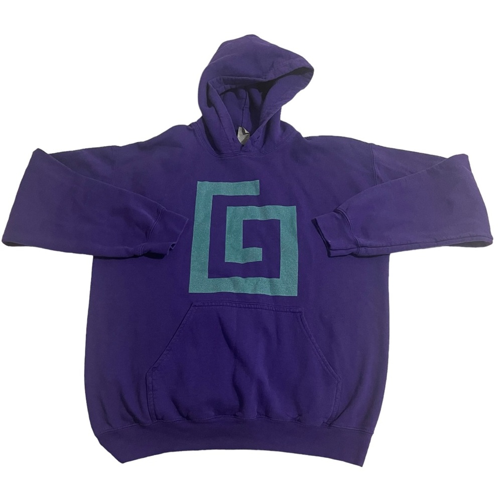 Gildan Hoodie Adult Medium Purple Cotton Heavy Blend Retro‎ Sweater Pullover